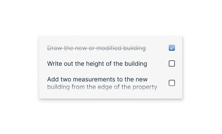 The checklist in Drawblueprint