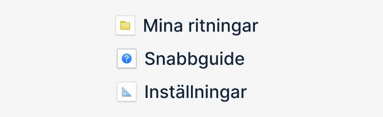 Icons in the interface