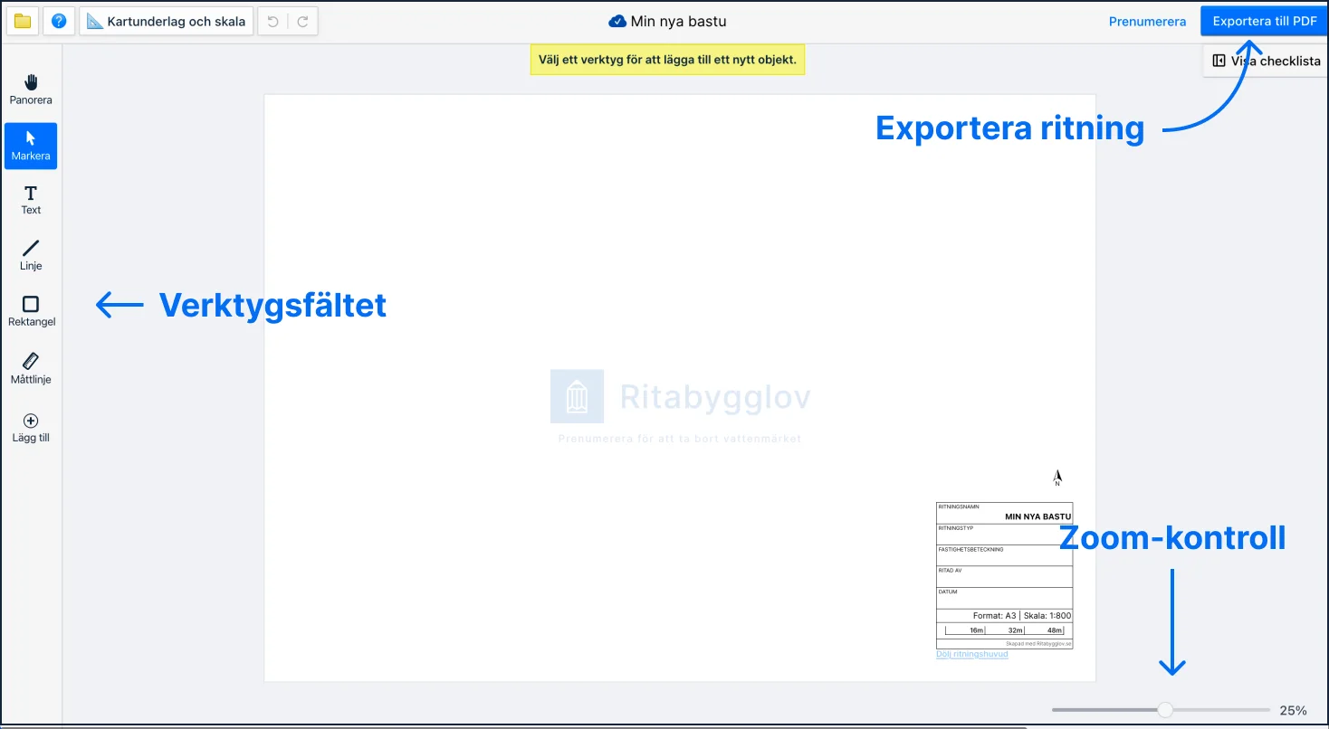 The interface in Drawblueprint